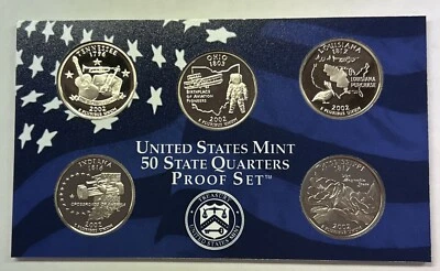 2002 S Proof State Quarters Clad 5 Coin Set - Coins Only - No Case, Box or COA - Image 1 of 2