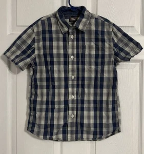rumi ryder Boys Size M 8-10 Cotton Short Sleeve Plaid Button Up Shirt - Picture 1 of 16
