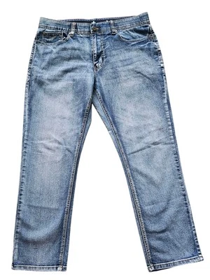 Nat Nast Jeans Mens 36x28.5 Straight Blue Denim Elastic Waist Mid Rise Stretch - Image 1 of 4