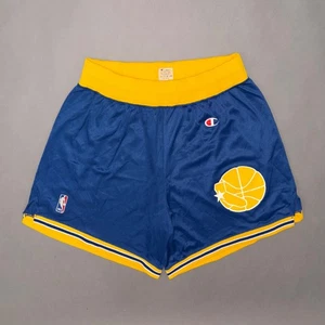 Vintage 90s GOLDEN STATE WARRIORS BASKETBALL SHORTS Champion Brand Curry LARGE - Picture 1 of 11