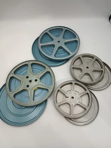 Vintage Super 8mm 7” And 5" Metal Film Cans With Empty Reels - Picture 1 of 1