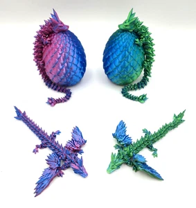 Magnetisches Drachenei Set, 2 Dracheneier mit 4 Drachen (8" & 5" Drachen) - Bild 1 von 12