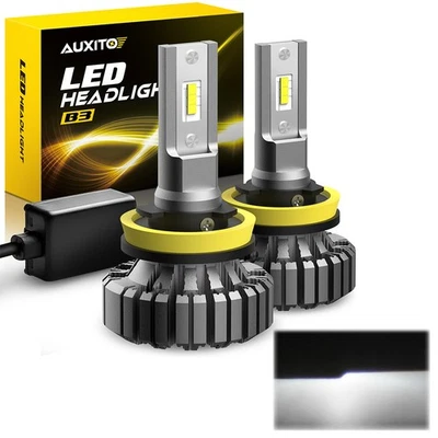 AUXITO H11 H8 H9 LED Headlight Bulbs or Fog Light Cool Fanless White 6500K - Image 1 of 4