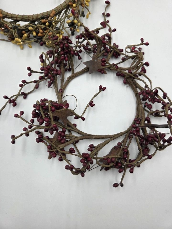 Primitive Multicolor Pipberry/Rustic Stars Candle Rings 7" & 9"  - Image 1 of 4