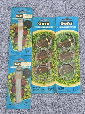 Gefu Meat Roll Ring Needle Skewer Lot Old Rouladenringe Rouladennadeln Rostfrei - Image 1 of 4