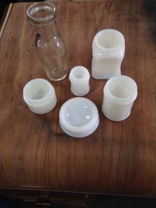 Anchor Hocking Milk White Glass Mix Lot 6 Piece - Picture 1 of 12