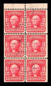 MOMEN: US STAMPS #319g BOOKLET PANE USED VF LOT #92962* - Picture 1 of 2