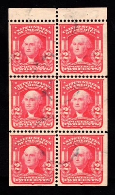 MOMEN: US STAMPS #319g BOOKLET PANE USED VF LOT #92962* - Image 1 of 2