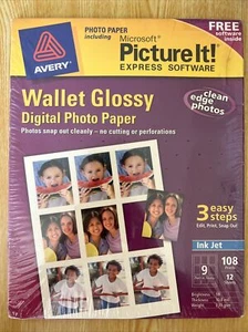 Avery Microsoft Picture It Wallet Glossy Express Software Digital Photo Paper - Picture 1 of 2
