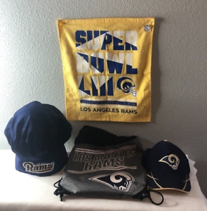 LA Rams Memorabilia Bundle Cap, Chef Hat, Backpack and Towel