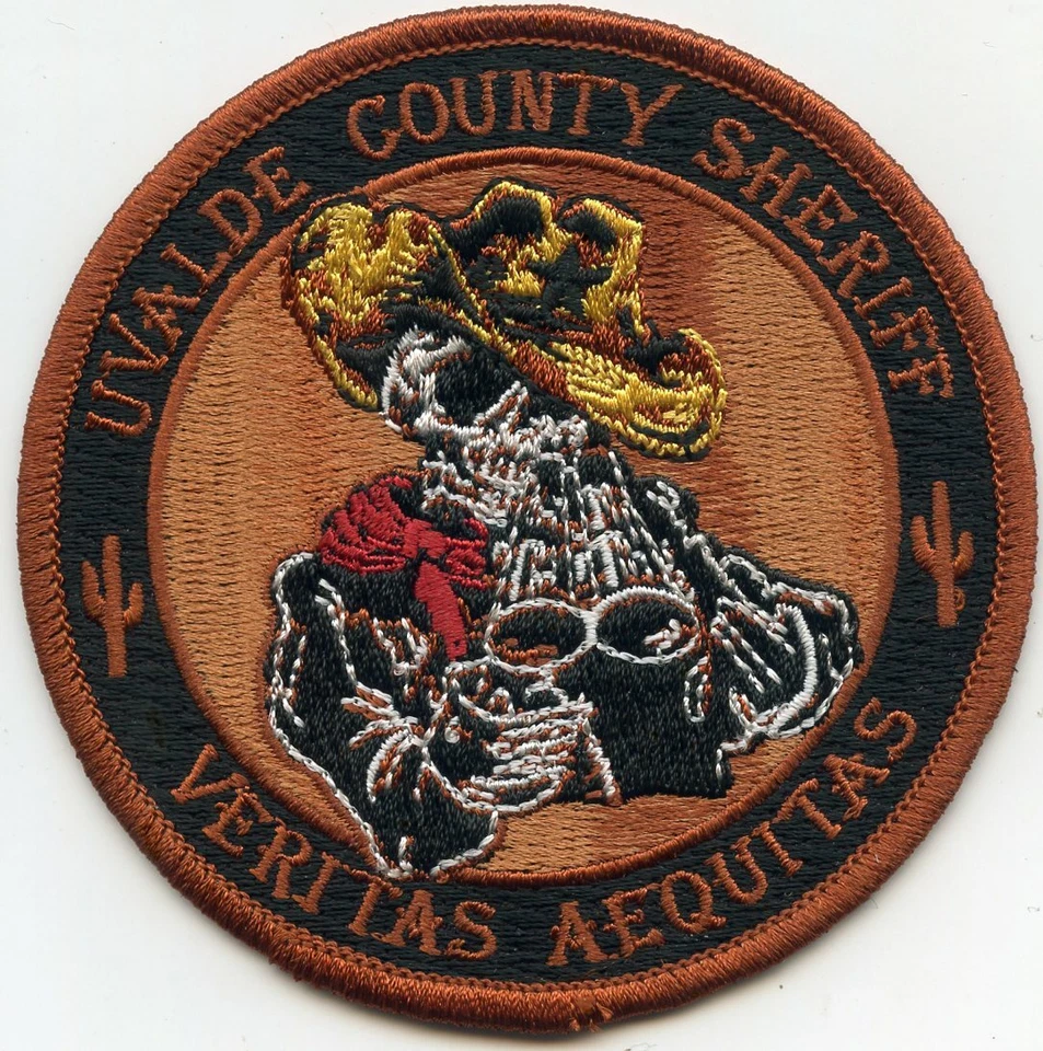 PARCHE DE POLICÍA SHERIFF REDONDO DEL CONDADO DE UVALDE TEXAS TX Foto 1 de 1