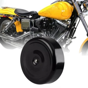 7" Bobbed Style Air Cleaner Cover Plain for Harley Softail Dyna FLT FXST Black - Foto 1 di 10
