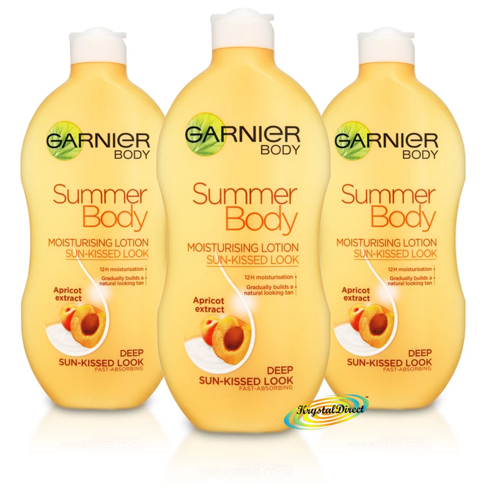 3x Garnier Summer Body Deep Even Tan Moisturiser Lotion 400ml Apricot Extract - Image 1 of 1