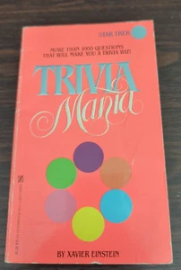 Trivia Mania, Star Trek, 1985, Zebra Books, Xavier Einstein, 1st Ed, PB - Imagen 1 de 7