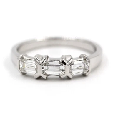 Anillo Trilogy En Oro Blanco 18k Con Diamantes Corte Esmeralda - 1.04 Ct. - Imagen 1 de 4