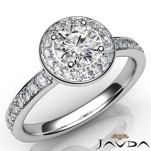 Natural Round Diamond Engagement GIA D VS2 Platinum Halo Pave Set Ring 0.95Ctw - Imagen 1 de 6