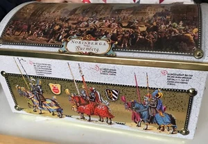 E Otto Schmidt Large Tin Medieval Knights Jousting Made In Germany Vintage - Picture 1 of 8