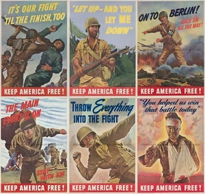 Poster WWII propaganda print US Army soldier Berlin battle man trench uniform - Picture 1 of 10