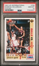1991-92 Upper Deck International Italian Chicago vs. Miami #158 PSA 10 Jordan