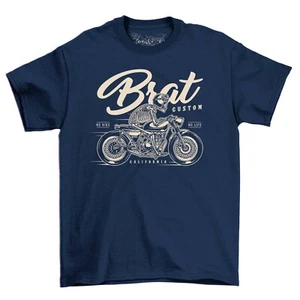 Custom Brat Motorcycle No Bike No Life Men's Unisex T-Shirt California Biker Top - Picture 1 of 6