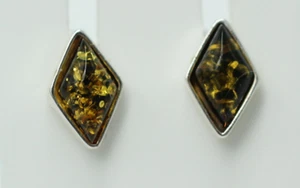 Pendientes De Ámbar 925 Plata De Ley Joyería De Ámbar Top Edición Unisex - Imagen 1 de 8