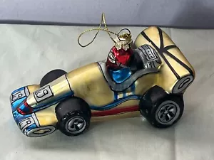 Decorazione natalizia vintage vetro auto da corsa e pilota OH9074 - Foto 1 di 6
