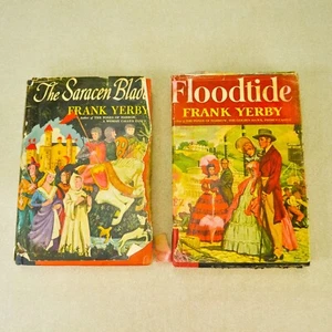 2 First Edition Frank Yerby HC/DJ Floodtide 1950 & The Saracen Blade 1952 Dial - Picture 1 of 12