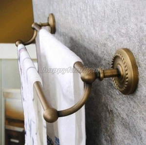 Antique Brass Bathroom Accessory Wall Mounted Double Towel Rails Holder yba093 - Picture 1 of 3