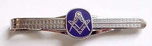 Quadrat & Zirkel klein oval Freimaurer Freemasonry Tie-Slide - Bild 1 von 3