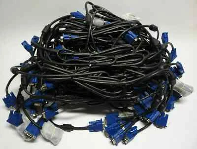 Lot of 100 Male VGA to Male VGA 6FT Cables 15 Pin - Image 1 of 4