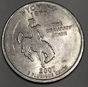 2007 p Washington Quarter falsch ausgerichtete Stanze umgekehrte Eisenbahnkante Unterseite - Bild 1 von 3