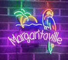 Margaritaville Parrot Palm Tree 17&quot;x14&quot; Acrylic Neon Lamp Light Sign Beer Bar for sale