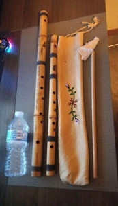 Large Bamboo Flutes (2) - Picture 1 of 4
