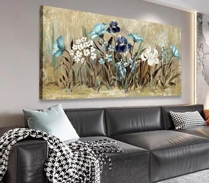 VEAEE Flowers Canvas Wall Art, Floral Canvas Pictures, Living Room Wall Decor... - Picture 1 of 8