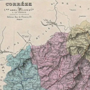 La Corréze - - France Département Géographie - Carte ancienne (vers 1870) - Picture 1 of 4