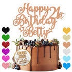 Personalised Happy Birthday Cake Topper Any Age Any Name 1st 18th 21st 30th 50th