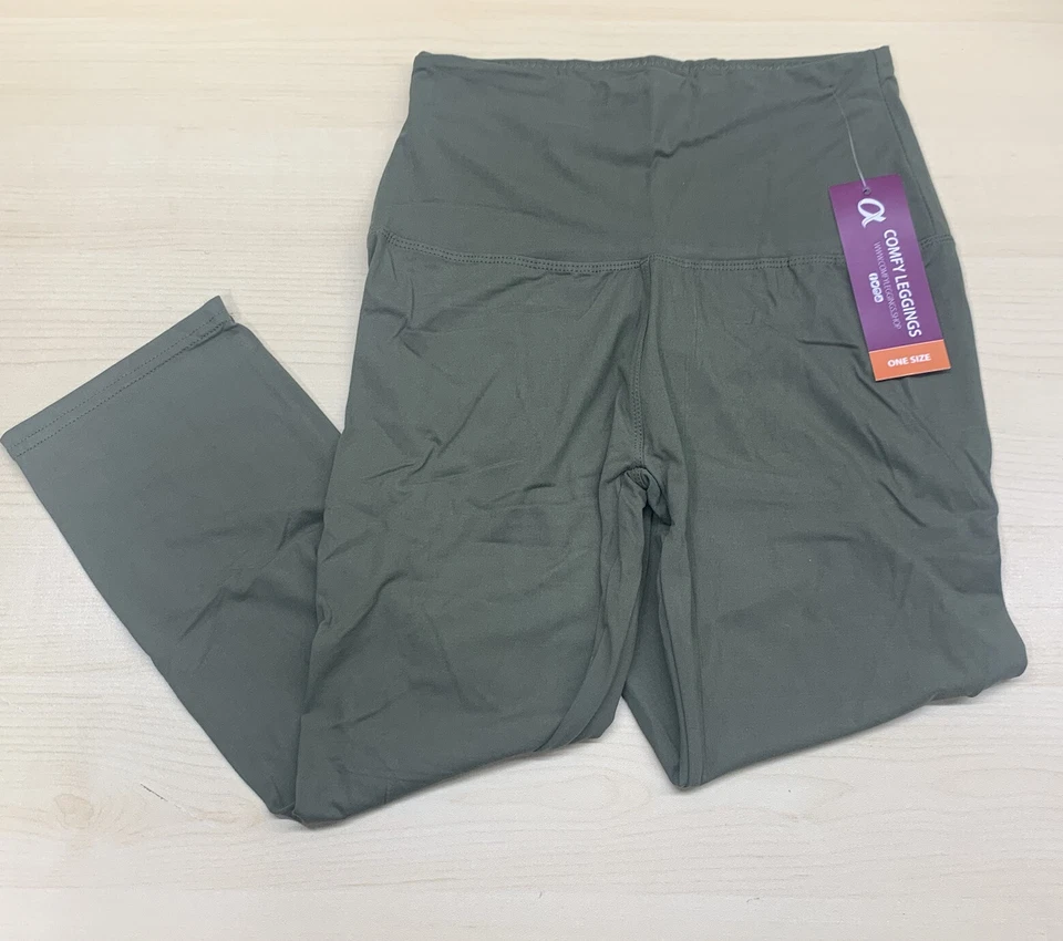 Leggings capri para mujer talla única verde oliva 5" cintura alta yoga, correr Foto 1 de 4