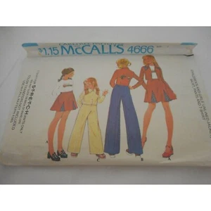Vintage 70s Girls Size 7 McCalls skirt pants jacket pattern 4666 - Picture 1 of 2