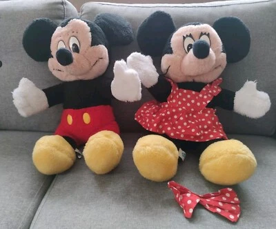 Walt Disney Vintage Mickey Und Minnie Mouse Plüschtiere 1990er Jahre 50 cm - Bild 1 von 4