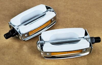 SCHWINN STINGRAY KRATE BICICLETA ARCO PEDAL VINTAGE BICICLETA CRUCERO 1/2" BLANCO/CROMO Foto 1 de 4