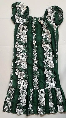 HAWAIANO Muumuu ~ Para Mujer Talla M ~ Maxi Muumuu Aloha Floral Verde ~ Nuevo Foto 1 de 4