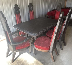 Maderas De Santa Barbara Gothic Revival Elvis Style Jungle Table Chairs - Picture 1 of 24
