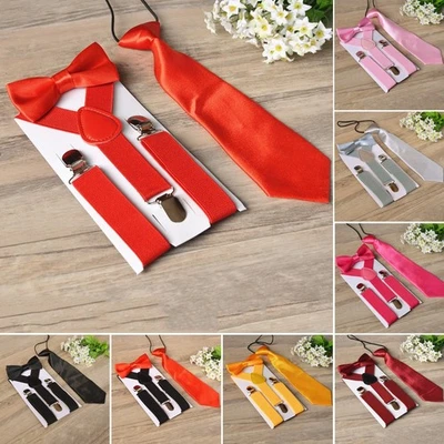 Adorabile ed elegante bretelle ragazzo e ragazza mosca cravatta Ensem - Immagine 1 di 4
