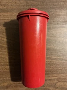 Tupperware Rot #262 Slim Line 1qt Handolier Krug mit #603 Klappdeckel Vintage - Bild 1 von 4
