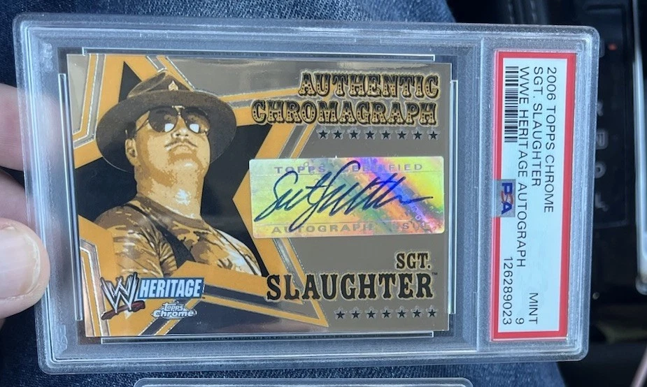 2006 Topps Chrome WWE Heritage - Authentic Chromograph Sgt. Slaughter (AU) PSA 9 - Image 1 of 1