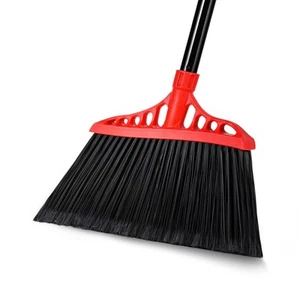 Heavy Duty Broom - Black & Red, 55" Long Handle Angle Broom for Patio, Kitche... - Picture 1 of 9
