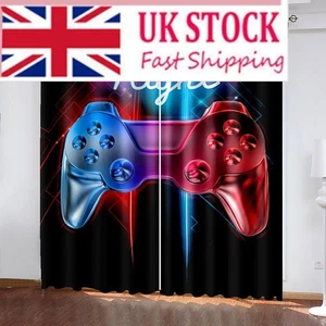 92*160CM 2PSC Boys Game Controller Playstation Blackout Curtains Kids Curtains - Picture 1 of 8
