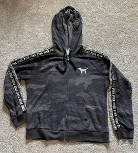 Victoria's Secret Pink Camo Bling Hoodie Size Large - Picture 1 of 5