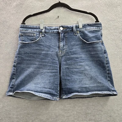 Shorts feminino Lucky Brand jeans azul 10/30 The Roll Up costura interna 6" - Imagem 1 de 4