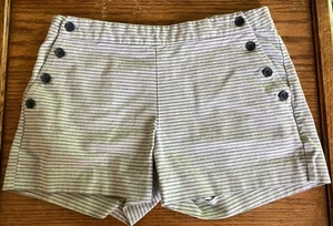 Banana Republic Women Sz. 2 Blue & White Striped 4" Cotton Chino Shorts - Picture 1 of 5